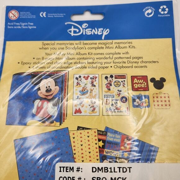 Sandy Lion Disney Mickey Mouse Mini Album Kit 2007 Scrapbooking Crafting - Picture 4 of 4